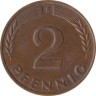  ФРГ. 2 пфеннига 1958 год. (F) 