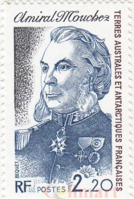  Марка. Французские Южные и Антарктические Территории. Адмирал Мушез (1821-1892) 