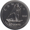  Канада. 10 центов 1994 год. Парусник. (UNC) 