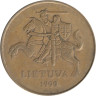  Литва. 50 центов 1999 год. Герб Литвы - Витис. 