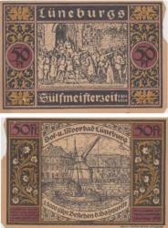Бона. Германия. Люнебург 50 пфеннигов 1921 год (вариант 1). Нотгельд. (F)