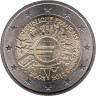  Франция. 2 евро 2012 год. 10 лет наличному обращению евро. 