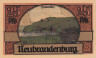 Бона. Германия. Нойбранденбург 25 пфеннигов 1921 год. Вид на город Нойбранденбург. Нотгельд. (XF) 