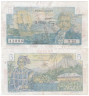  Бона. Французская Гвиана 5 франков 1947 год. Парусник "La Boudeuse", Луи Антуан де Бугенвиль. (G-VG) 