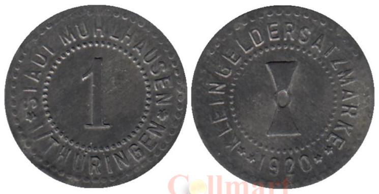  Германия. Мюльхаузен. 1 пфеннигов 1920 год. Нотгельд. 