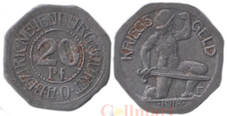  Германия. Нойенбург. 20 пфеннигов 1918 год. Нотгельд. 