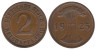  Веймарская республика. 2 рейхспфеннига 1925 год. (E) 