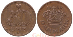 Дания. 50 эре 1990 год.