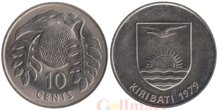  Кирибати. 10 центов 1979 год. Плод хлебного дерева. 