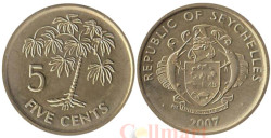 Сейшельские острова. 5 центов 2007 год. Растение Маниок.