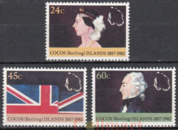 Набор марок. Кокосовые острова 1982 год. 125-я годовщина присоединения к Британской империи. (3 марки)