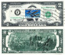  Бона. США 2 доллара 1976 год. Спецгашение, марка - Авиация. (Пресс) (1) 
