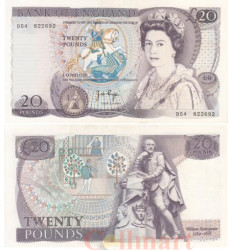 Бона. Великобритания 20 фунтов 1970 год. Уильям Шекспир. (XF)