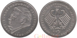 Германия (ФРГ). 2 марки 1991 год. Франц Йозеф Штраус, 40 лет Федеративной Республике (1949-1989). (G)