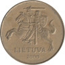  Литва. 50 центов 2000 год. Герб Литвы - Витис. 
