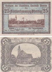 Бона. Германия (Польша). Волау (Волув) 25 пфеннигов 1920 год. Нотгельд. (XF)