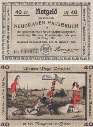 Бона. Германия. Нойграбен-Хаусбрух 40 пфеннигов 1921 год. Нотгельд. (XF)