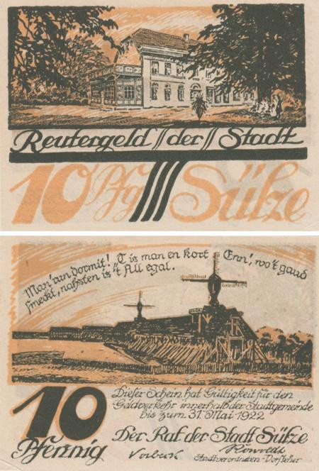  Бона. Германия. Бад-Зюльце 10 пфеннигов 1922 год. Нотгельд. (XF) 
