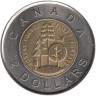  Канада. 2 доллара 2011 год. Тайга - половина суши Канады. 