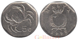 Мальта. 5 центов 1995 год. Краб.