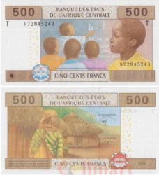 Бона. Центральная Африка, Республика Конго (литера Т) 500 франков 2002 год. Дети на уроке. P-106 Td (Пресс)