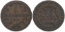  Нассау. 1 крейцер 1861 год. (медь) 