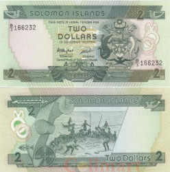 Бона. Соломоновы острова 2 доллара 1986 год. (Пресс)