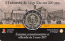  Бельгия. 2 евро 2017 год. 200 лет основания Льежского университета. 
