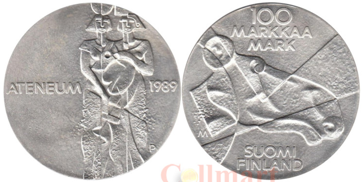  Финляндия. 100 марок 1989 год. Изобразительное искусство Финляндии. 