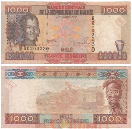  Бона. Гвинея 1000 франков 2006 год. Женщина. (F) 