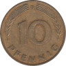  ФРГ. 10 пфеннигов 1977 год. (D) 