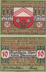 Бона. Германия. Флото 10 пфеннигов 1921 год. Нотгельд. (XF)