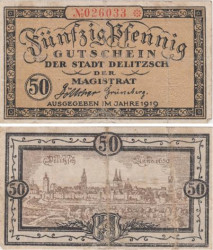 Бона. Германия. Делич 50 пфеннигов 1919 год. Нотгельд. (F)