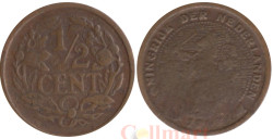 Нидерланды. 1/2 цента 1906 год. Герб.