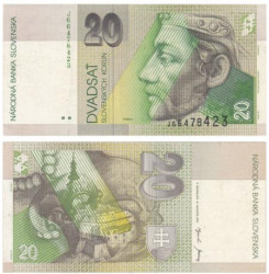 Бона. Словакия 20 крон 2001 год. Князь Прибина. (VF)