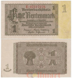 Бона. Германия (Веймарская республика) 1 рентмарка 1937 год. Сноп пшеницы. P-173b.3 (XF)