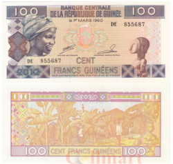 Бона. Гвинея 100 франков 2012 год. Женщина. (XF-AU)