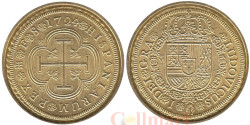 Испания. Монетовидный жетон. 8 эскудо 1724 год.