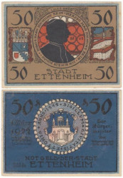 Бона. Германия. Эттенхайм 50 пфеннигов 1922 год. Нотгельд - Кардинал фон Роган. (XF-VF)