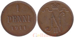 Финляндия. 1 пенни 1911 год. Николай II.