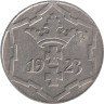  Данциг. 10 пфеннигов 1923 год. Два креста увенчанных короной. 