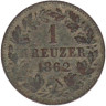  Нассау. 1 крейцер 1862 год. 