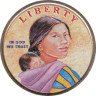  США. 1 доллар Сакагавея 2013 год. Договор с Делаварами 1778 года. (цветное покрытие) 