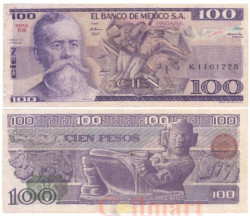 Бона. Мексика 100 песо 1981 год. Венустиано Карранса. (F-VF)