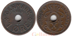 Дания. 1 эре 1929 год. Король Кристиан X.