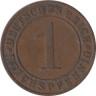  Веймарская республика. 1 рейхспфенниг 1933 год. (F) 