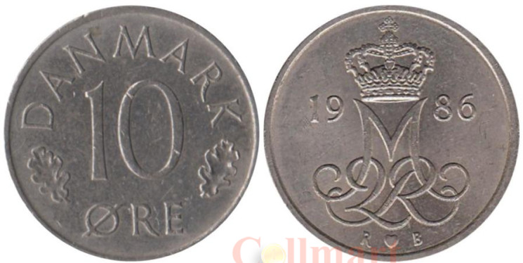  Дания. 10 эре 1986 год. 