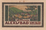  Бона. Германия. Харцгероде 25 пфеннигов 1921 год. Алексисбад. Нотгельд зеленый. (XF) 
