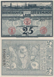 Бона. Германия. Бремерхафен 25 пфеннигов 1920 год. Нотгельд. (XF)