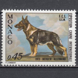 Марка. Монако 1973 год. Немецкая овчарка. Международная выставка собак.
